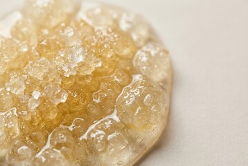 Close-up of Glimmering Gelatinous Drops