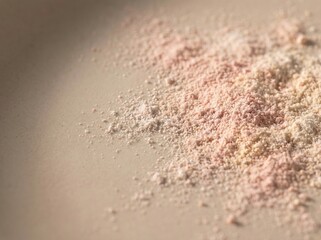 Close-up of fine powder on a smooth surface