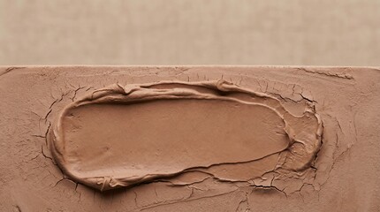 Textured Clay Surface with Smooth Indentation