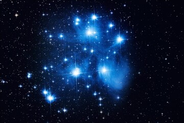 Deep space astrophotography of the Pleiades star cluster (Messier 45) in the Taurus constellation © Viktor