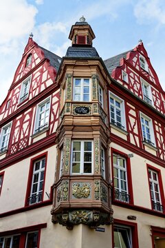 Timbered house, Florins square, Cochem, Rhineland Palatinate, Germany