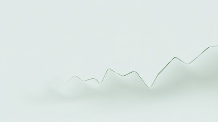 Smooth abstract representation of fluctuating data trends with soft white background capturing growth, rise, and dynamic progress in a minimalist style