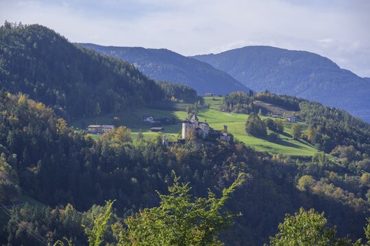 View of Pr&ouml;sels Castle, Fi&egrave; allo Sciliar, South Tyrol, Italy