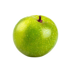 fresh greengage plums, their skin a soft green isolated on transparent background