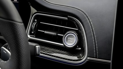 Car interior start stop button