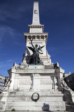 Monument to the Restoration War on the Pra&ccedil;a dos Restauradores, Lisbon, Portugal