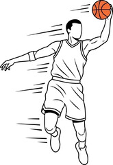 Dynamic Basketball Player Silhouette in Mid Air Slam Dunking Capturing the Excitement of the Game © Nomads Studio