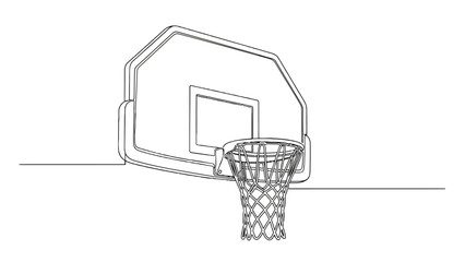 Line Art Basketball Hoop and Backboard Sports Equipment Illustration Outdoor Game Accessory © Nomads Studio
