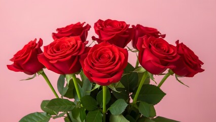 Vibrant bouquet of red roses