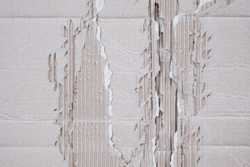 Torn Rip Corrugated Cardboard Paper Texture Effect Background.