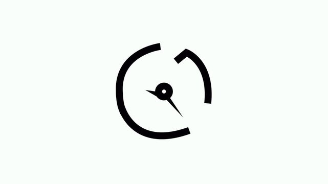 Animation video timer icon with 57 min.Timer 57 minutes countdown icon.Arrow Clock 57 minutes icon black background.
