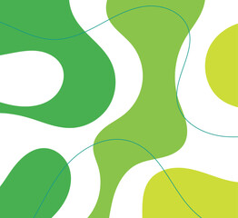 Fototapeta premium Modern Green Abstract Organic Shapes Background with Smooth Flowing Lines, Minimal Fluid Design, Contemporary Natural Pattern for Poster, Banner, Web, Wallpaper, and Graphic Design