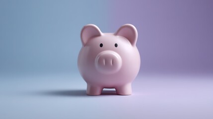 Cute pink piggy bank on pastel background, ideal for financial planning, saving money, and budgeting concepts for visuals and marketing campaigns