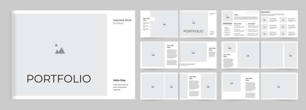 Modern Minimal Portfolio Template | Multipurpose Brochure layout design A4 landscape