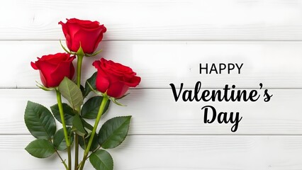 Happy valentine's day with red roses