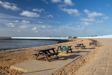 Beach at Thorney Bay, Canvey Island, Essex, England, United Kingdom