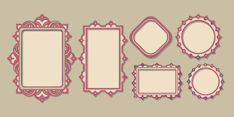 An assortment of ornate vintage style frames in varying shapes and sizes