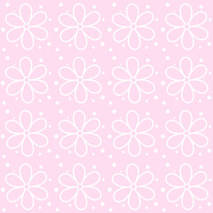 Seamless floral pattern, pink background