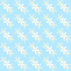floral pattern, blue background color