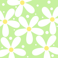 Floral pattern on a green background