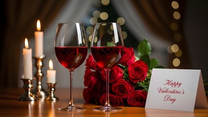 Romantic valentine's day table setting
