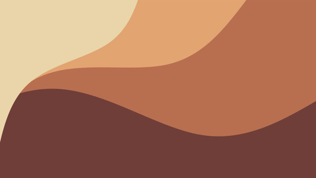Minimalist boho abstract background with earth tone waves. Abstract desert landscape or sand dunes background. Minimalist wavy background.