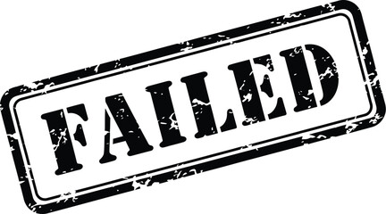 Distressed stamp displaying the word failed grunge texture vector illustration on transparent background