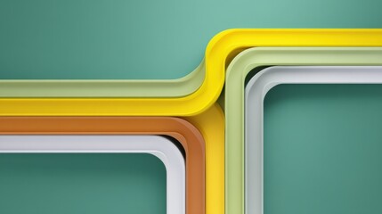 Abstract geometric composition with colorful lines and smooth curves on a teal background enhancing modern design and creativity in visual art