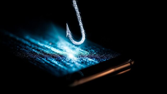 Light Shines on a Fishing Hook as It is Dropped Onto a Dark Surface Creating a Vivid Glow Through Various Frames