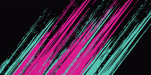 Car sticker wrap banner abstract sporty lines pink blue greenish grunge color combination brush storm thunder modern pattern racing motorsport. Vector eps 10