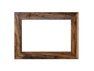 Rustic wood picture frame empty surface
