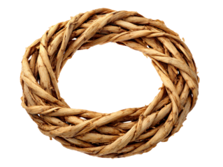 Woven natural material wreath frame for decoration