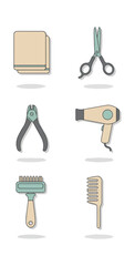 Grooming tools illustration pet care equipment and supplies