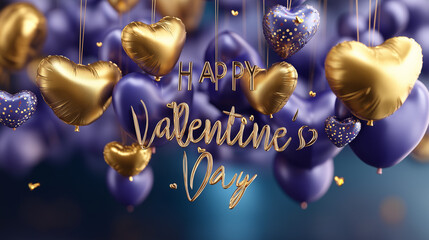 Happy valentine day greeting animation with cool modern and trendy style and colors, hypnotic background, intro with alpha, festive design, with copy space