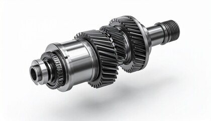 Sectioned mechanical gearbox showing internal helical gears, shafts, and bearings in metallic casing.