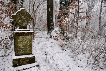 Wegkreuz auf dem Tafelweg rund um das Schaumberg-Massiv, Saarland