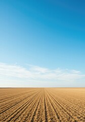 Fototapeta premium Expansive natural background displaying the clean meeting point of endless sky and ground, suggesting limitless opportunity and future potential ,background ,clouds ,space