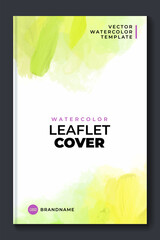 Light colorful vector green watercolor A4 backgrounds for poster, brochure or flyer