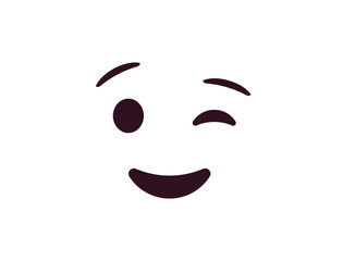 wink winking face emoji fun smile smiling emoji symbol sign icon vector illustration isolated flat playful, flirting, 