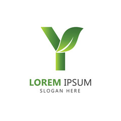 Letter Y Leaf Logo Template
