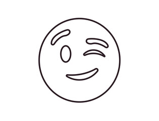 wink winking face emoji fun smile smiling emoji symbol sign icon vector illustration isolated flat playful, flirting, 