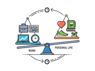 Work Life Balance Concept Scales Weighing Career Against Personal Fulfillment