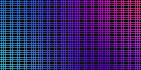 Neon pixel gradient bg. Blue, pink and purple gradient background. Abstract digital pattern with square elements grid. Vibrant cyber futuristic texture. Modern vector illustration.
