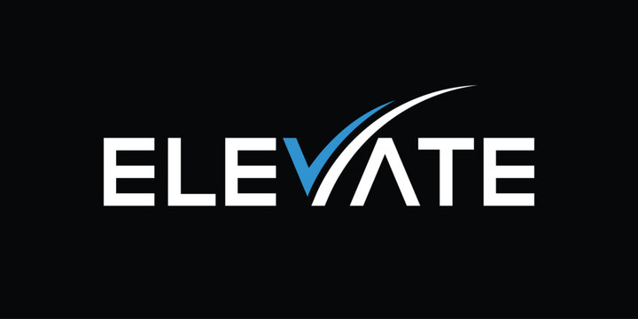 typography text elevate business logo design vector template