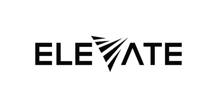 modern elevate font text logo design vector template