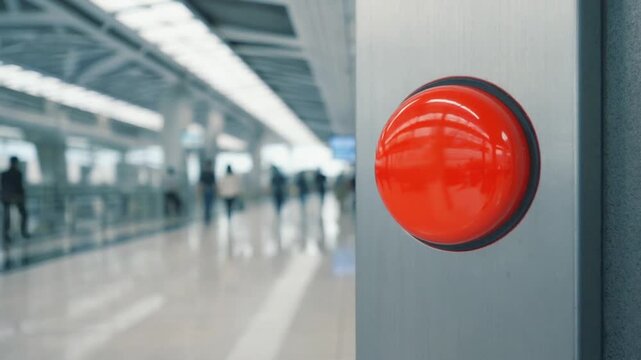 Emergency or SOS button at an airport.