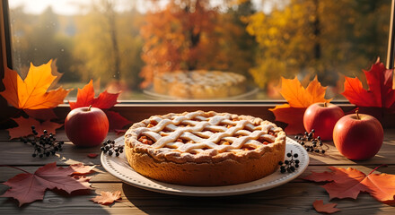 Apple Pie Autumn Seasonal Dessert Decoration