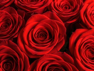 Vibrant red roses bouquet