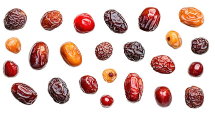 Assorted Dates on Transparent Background