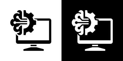 Ai Icon Set Vector Collection Isolated In Black And White © Risa